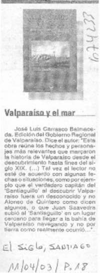 Valparaíso y el mar.