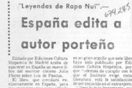España edita a autor porteño