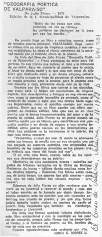 Geografía poética de Valparaíso