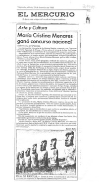 María Cristina Menares ganó concurso nacional