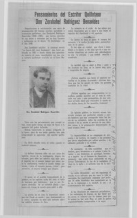 Pensamientos del escritor quillotano don Zorobabel Rodríguez Benavides.
