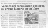 Vecinos del cerro Barón contaron su propia historia en un libro