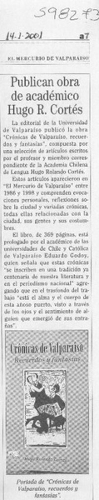 Publican obra de académico Hugo R. Cortés  [artículo]