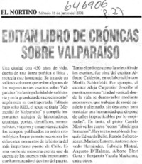 Editan libro de crónicas sobre Valparaíso  [artículo]