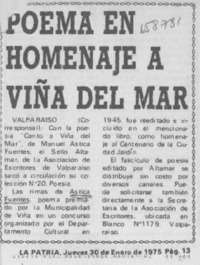 Poema en homenaje a Viña del Mar.