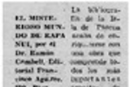 El Misteriosos mundo de Rapa Nui.