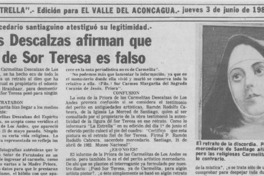 Carmelitas descalzas afirman que el retrato de Sor Teresa es falso.