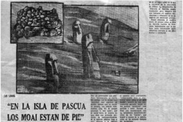 En la Isla de Pascua los moai estan de pie"