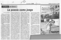 La poesía como juego  [artículo] Juan Cameron.
