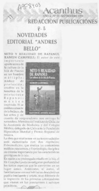 Mito y realidad de Rapanui  [artículo].