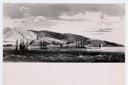 [Vista general del Puerto de Valparaíso, con barcos en el mar]