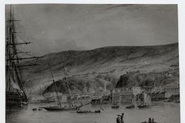 [Vista de un puerto, con barcos en el mar]