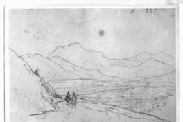 [Dos arrieros bajando por cuesta hacia Limache, Cerro La Campana]