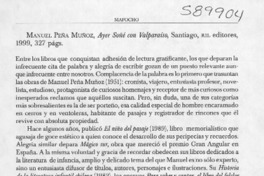 Ayer soñé con Valparaíso  [artículo] Juan Antonio Massone