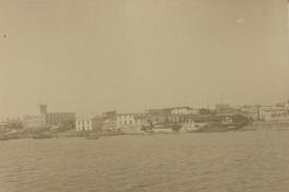 [Vista panorámica del Puerto y ciudad de Asunción, se visualiza el Palacio de Gobierno]