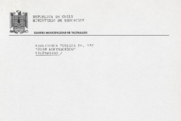 Información sobre asuntos típicos de Valparaíso  [manuscrito] Luz M. Parraguez B.