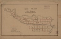 Plano de la Población de Viña del Mar Indicando el proyecto de desagües [material cartográfico]