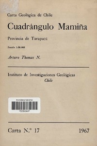 Cuadrángulo Mamiña : Provincia de Tarapacá : escala 1:50.000