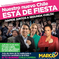 Nuestro nuevo Chile está de fiesta ¡vamos juntos a segunda vuelta!.