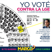 Yo voté contra la LGE contra el lucro en educación.