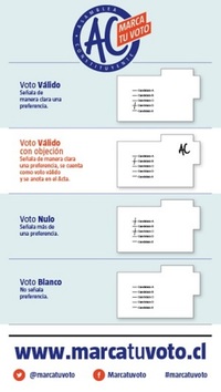 [Voto Válido, voto válido con objeción, voto nulo, voto blanco]