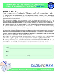 Compromiso de candidaturas al congreso y CORES por una nueva Constitución
