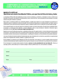 Compromiso de candidaturas al congreso y CORES por una nueva Constitución