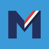 [Eme azul con banda presidencial y fondo celeste]