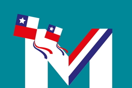 [Eme dieciochera blanca con banda presidencial y volantines]