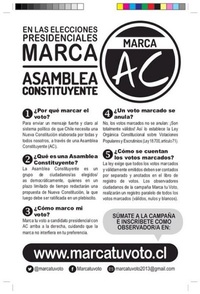 En las elecciones presidenciales Marca Asamblea Constituyente