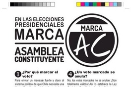 En las elecciones presidenciales Marca Asamblea Constituyente