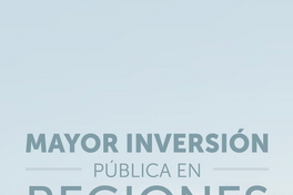Mayor inversión pública en regiones