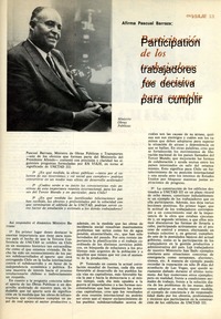 Participación de los trabajadores fue decisiva para cumplir afirma Pascual Barraza. [artículo] :