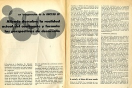 En inauguración de la UNCTAD III Allende descubre la realidad actual del continente y formula las perspectivas de desarrollo. [artículo] :