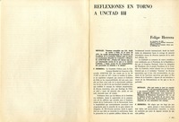 Reflexiones en torno a UNCTAD III  [artículo] Felipe Herrera.