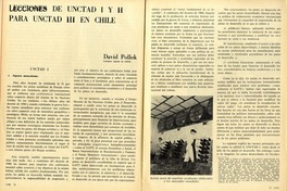 Lecciones de UNCATD I y II para UNCTAD III en Chile  [artículo] David Pollok.