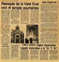 Parroquia de la Vera Cruz será el templo ecuménico durante realización de UNCTAD III. [artículo] :