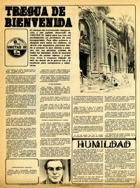 Tregua de bienvenida  [artículo].