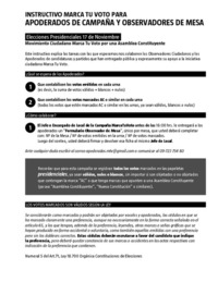 Instructivo marca tu voto para apoderados de campaña y observadores de mesa.