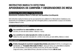 Instructivo marca tu voto para apoderados de campaña y observadores de mesa.