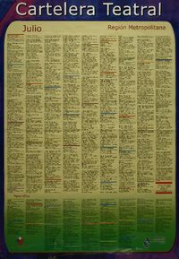 Cartelera teatral julio : Región Metropolitana.