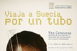 Viaja a Suecia por un tubo 5to concurso nacional de investigación y desarrollo del recurso AGUA para jóvenes estudiantes.