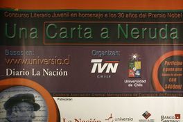 Una carta a Neruda concurso literario juvenil en homenaje a los 30 años del Premio Nobel.
