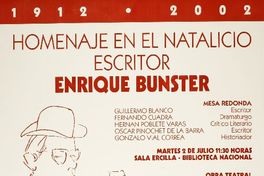 Homenaje en el natalicio escritor Enrique Bunster 1912-2002