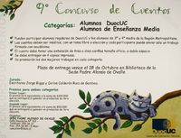 9° concurso de cuentos categorías: alumnos DuocUC y alumnos de enseñanza media.