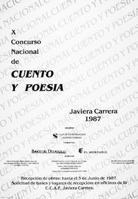 X concurso nacional de cuento y poesía Javiera Carrera 1987.