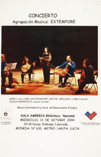 Concierto agrupación musical Extempore música instrumental y vocal de renacimiento europeo.