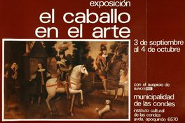 El caballo en el arte 3 de septiembre al 4 de octubre.
