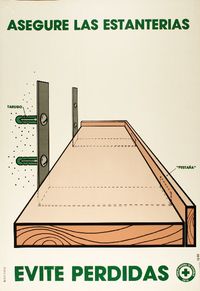Asegure las estanterías evite perdidas.