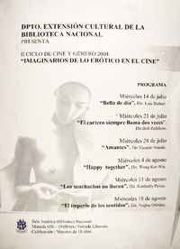II ciclo de cine y género 2004 "imaginarios de los erótico en el cine".